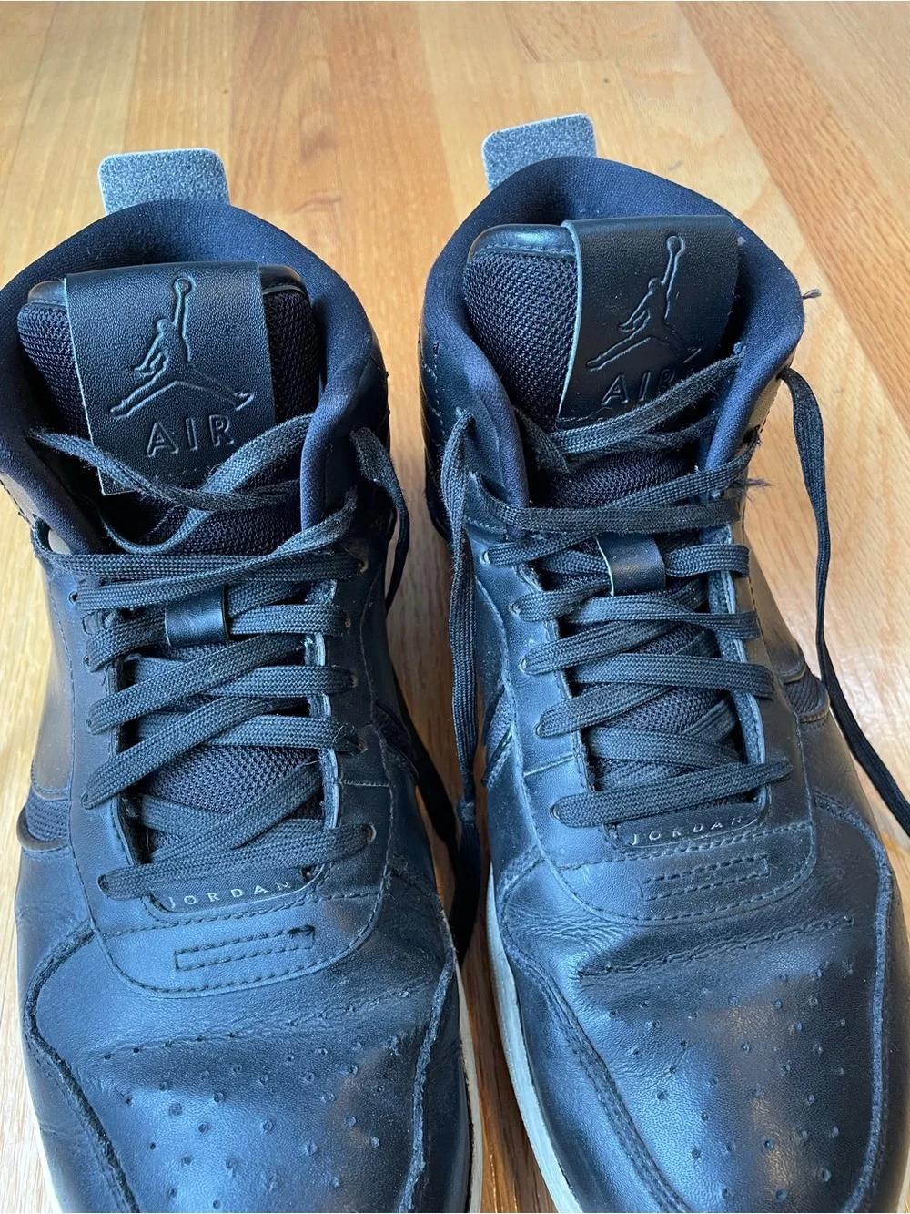 Men’s Size 12 Jordan Heritage Black and White High-Top Sneakers